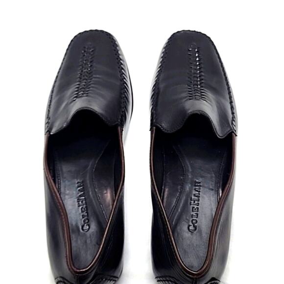 COLE HAAN JUSTINA BROWN LEATHER WOVEN MOC-TOE LOAFERS WOMEN'S SIZE 10 VGUC - Picture 11 of 16